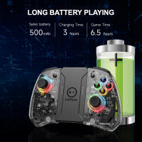 Joypad transparente para Nintendo Switch, controlador de inducción inalámbrico de 6 ejes, Gamepad ajustable, 8 colores, luz mágica, vibración, Joy - details 5