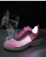 Zapatillas de deporte de moda de las mujeres ahuecadas hacia afuera ultra ligeras grandes de malla transpirable zapatos casuales de los zapatos de las mujeres - details 4