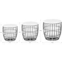 Juego de 2 Mesas Auxiliares Mesa de Centro con Función de Cesta Mesa de Sala Mesa de Metal - details 17