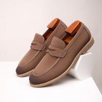 Mocasines de color claro, zapatos casuales de cuero para hombre, zapatos de cuero genuino - details 16