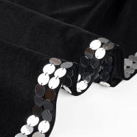 Nueva moda mujer Sexy vestido largo ajustado con abertura calada Club fiesta Maxi mujer Vintage negro Veet vestidos - details 7