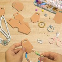 100 tarjetas autoadhesivas para collares, pendientes, envoltorios, etiquetas de papel kraft para alentar y exhibir pulseras. - details 3