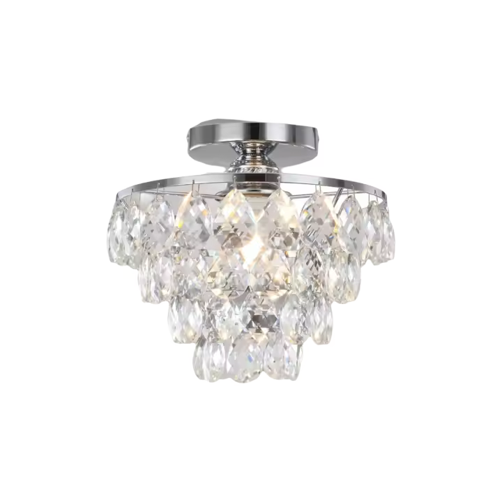 Lámpara De Techo De Cristal Pequeña, Moderna Lámpara De Techo De Cristal Para Pasillo, Accesorios De Iluminación De Techo, Lámpara De Montaje Empotrado Para Dormitorio, Salón (Plata) - 1