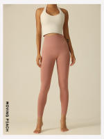 Pantalones largos ajustados de Yoga para mujer, mallas para correr a la moda, color melocotón móvil - details 15