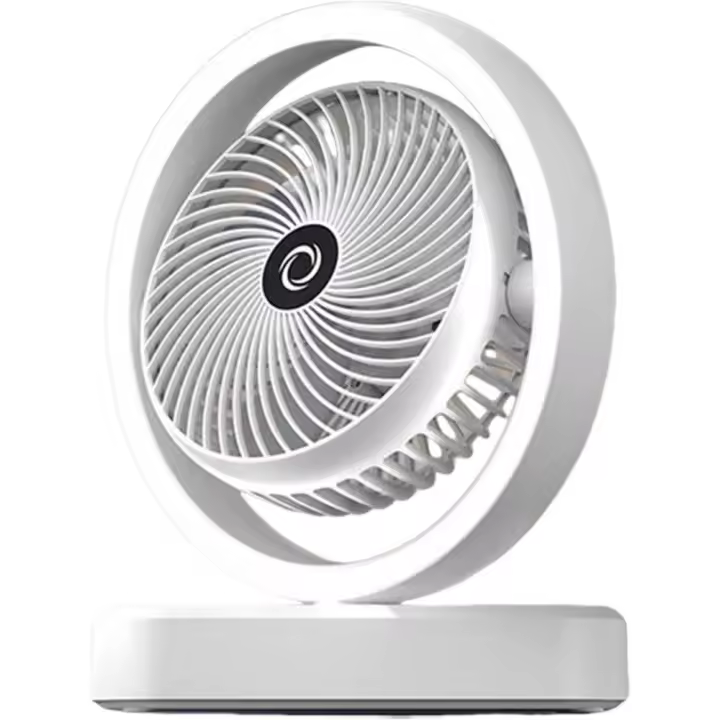 Ventilador Personal de Escritorio |   Ventilador Personal con Luz Ambiental, Dispositivo de Enfriamiento Silencioso Recargable de 3 Velocidades Oscilante para Dormitorio Interior Exterior - 1