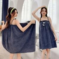 Toalla de baño absorbente para mujer, toalla de playa de microfibra suave, manta de Sauna, toalla de ducha, tirantes, vestido de noche - details 5
