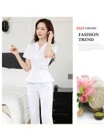Tiendas Uniforme estético de verano de manga corta, traje de salón de belleza, ropa de esteticista de Spa para mujer, ropa de trabajo de masaje de Hotel, monos coreanos - details 0