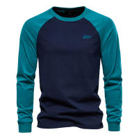 Camiseta de manga raglán de talla europea para hombre, camiseta de manga larga con empalme, Camiseta informal de algodón para hombre - details 5