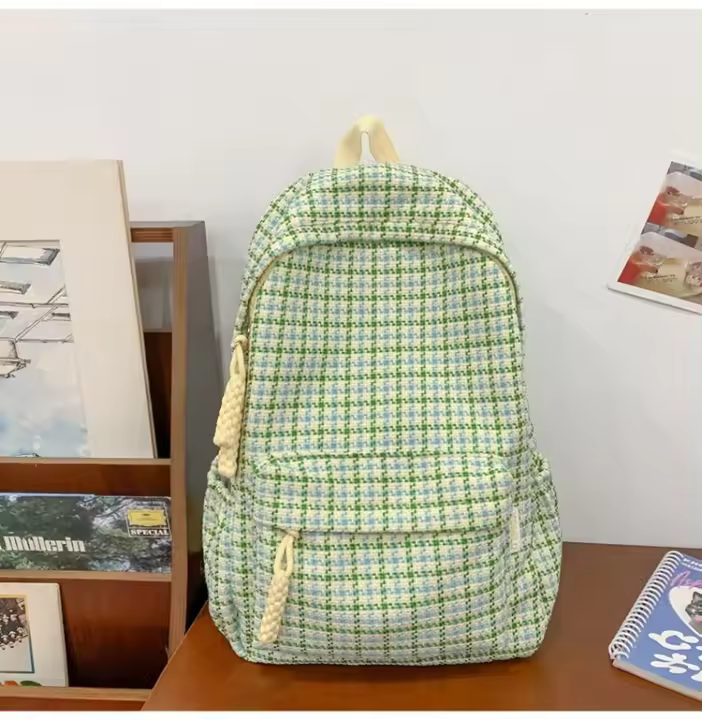 Mochila escolar, estudiante, informal, campus, estilo coreano, chica, económica, mochila, mochila, enrejado - 1