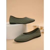 Nuevos Zapatos planos con punta puntiaguda para oficina, barco, Color sólido, tejidos, sin cordones, zapatillas De Ballet informales, mocasines para Mujer, Zapatos De Mujer - details 41