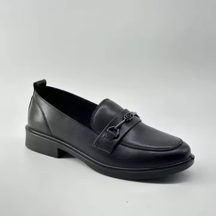 Nuevos zapatos informales de cuero de alta calidad para mujer, con diseño básico de suela gruesa y parte inferior plana, plantilla de PU antideslizante, - 1