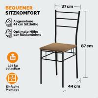 Mesa de Comedor con 4 Sillas Set 5 Pzs. Completo Madera Muebles Cocina Leo 110x68cm Tipo Industrial - details 19