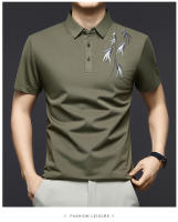Polo bordado de nuevo estilo, camiseta con cuello y manga corta, con bordado de bambú como base para hombres chinos - details 2