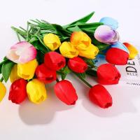 Flores artificiales de tulipanes para jardín, ramo de flores falsas para decoración de boda, fiesta, hogar, 10 piezas - details 1