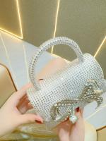 Nueva Moda Celebridad Banquete Bolsa de Agua Diamante Completo Diamante Cena Bolso de Seda Satén Hombro Crossbody - details 3