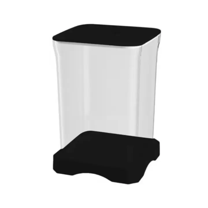 Pecera acrílica Betta, pecera de escritorio extraíble de alta transparencia con orificio de alimentación, Mini pecera dorada para oficinas en el hogar - 1