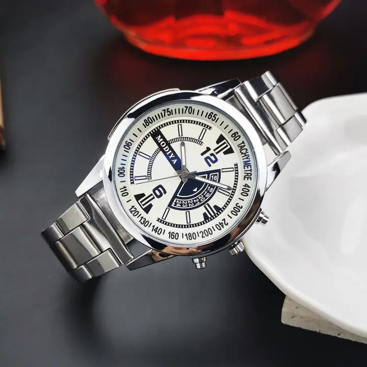 Venta directa Reloj de cuarzo para hombre de acero inoxidable de regalo - 1