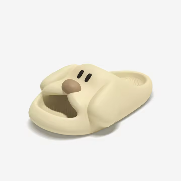 Lindo feliz cachorro zapatillas de las mujeres de verano casa interior pareja baño fresco zapatillas de los hombres pueden usar fuera - 1