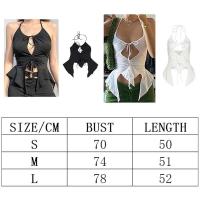 Camisola Retro Marrón Top Corto Hueco de Estilo Cyber Y2K Corset Gótico de Hada Sexy - details 9