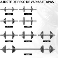 Mancuernas Ajustables de Hierro Fundido Juego de Pesas con Barra de Conexión para Halterofilia, Culturismo, Fitness en Casa - details 3