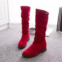 Nuevas botas de media pantorrilla de otoño e invierno para mujer, botas de caballero informales de tacón bajo con punta redonda para mujer, botas de mujer de terciopelo mate - details 5
