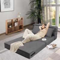 70 x 190 cm Sillón Cama Plegable, Sofá Cama Plegable con Espuma de Memoria y Almohada, Colchón de Suelo para Yoga, Oficina, Salón, Futon Sofá Cama Portada Lavable Unos, Gris Claro - details 27