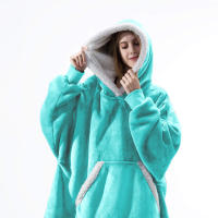Manta de Sudadera con Capucha de Vellón Sherpa de Alta Calidez Tamaño Grande para Adultos - details 13