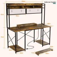 Mesa de Juego Ergonómica Estante de Almacenamiento con Soporte 120x60cm Marrón - details 20