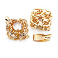 4 juegos de collares de flores de latón y circonio de Color dorado de 18K, cierres de conexión, accesorios de suministros para fabricación de joyas de alta calidad - details 19
