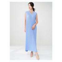 Vestido plisado para mujer, verano, nuevo, suelto, cuello en V, falda de talla grande, temperamento elegante - details 25