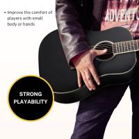 4/4 para Adulto Principiantes Guitarra Kit Mini Jumbo Cutaway 40 Pulgadas con Pickup Bolsa Cuerda Afinador Negro - details 9