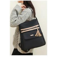 Mochila De Trabajo ligera para mujer, morral de viaje informal, resistente al agua, color negro y rosa - details 3