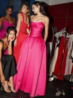 Verano 2025 nuevo vestido largo de vacaciones junto al mar adelgazante de cintura, vestido con tirantes rojo rosa francés para niños - details 6