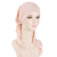 Nuevo sombrero preatado brillante para mujer, Hijab musulmán, turbante, pañuelo para la cabeza de cola larga, gorros, gorro para quimio para la caída del cabello, pañuelos para envolver la cabeza - details 11