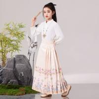 Nuevo Conjunto Hanfu para niña, falda con cara de caballo rosa estampada diaria de estilo chino - details 6