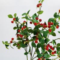 Ramas artificiales de frambuesa de tacto Real, simulación de plástico elegante, frutas de arándano, ramas de bayas artificiales hechas a mano - details 8