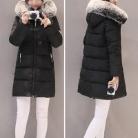 Moda mujer invierno algodón abrigo Parka grueso acolchado relleno con capucha longitud media cálido Zip Up Slim señora abajo abrigo largo - details 13