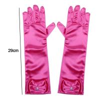 Guantes largos de baile de princesa para niños, manoplas de dedo completo, lazo de lentejuelas satinadas, regalos de cumpleaños - details 0