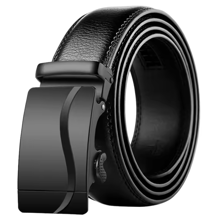 Cinturón de cuero genuino de lujo para hombre, correa de marca famosa, hebilla automática de Metal, talla grande 140 150 160 170cm - 1