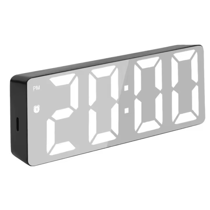 Reloj Despertador Recomendado Pila USB Doble Uso Espejo LED Colorido Reloj Despertador Inteligente Activado Por Voz Para Estudiantes - 1
