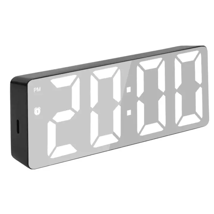 Reloj Despertador Recomendado Pila USB Doble Uso Espejo LED Colorido Reloj Despertador Inteligente Activado Por Voz Para Estudiantes - 1