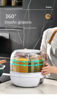 Dispensador de cereales y arroz, contenedor giratorio de 360 °   para alimentos secos de cocina con 6 compartimentos, fácil de q - details 4