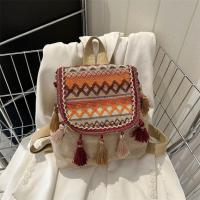 Mochila de estilo étnico con borlas, bolso escolar pequeño de lona, ​​bolso de hombro con borlas, bolso escolar bordado de estilo coreano de gran capacidad - details 16