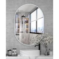 Dripex Espejo Ovalado de Pared, con Marco de Aluminio, Espejo Redondo Decorativo de Pared para Salón, Recibidor, Tocador y Baño, 50x70 cm, Negro - details 15