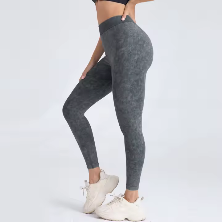 Mallas De Mezclilla Lavada En Arena, Informal Sin Costura - 1