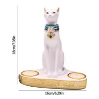 Estatua de Gato Egipcio Vintage Figura de Gato diosa de Resina para Decoración del Hogar Portavelas - details 9