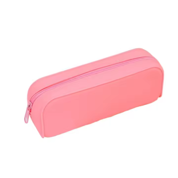 Estuche para lápices de silicona con cremallera creativo, bolsa para bolígrafos impermeable de gran capacidad, bolsa de almacenamiento de papelería de Color caramelo, regalo para niños - 1