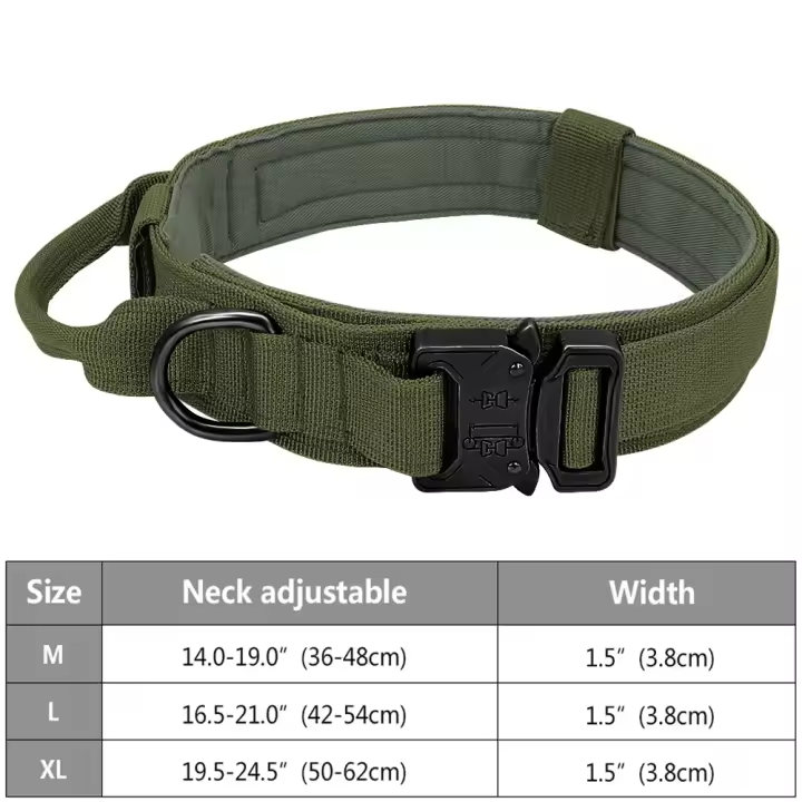Collar Táctico para Perros de Policía Ajustable, Duradero, de Nylon Ideal para Perros Great Danes, Caniches Suministros para Mascotas - 1