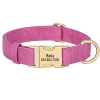 Collar perro personalizado, collares cuero PU perros, collar mascotas con hebilla de Metal personalizado gratis para perros - details 6
