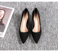 Tacones altos de mujer 2025 nuevo verano negro tacones delgados punta puntiaguda boca ligera gamuza profesional temperamento versátil solo zapatos de mujer - details 9